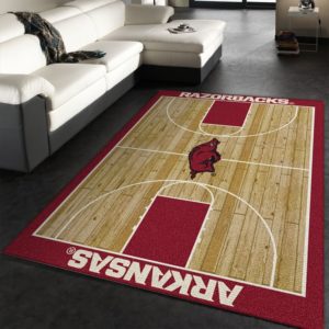 College Home Court Arkansas Basketball Team Logo Area Rug Carpet