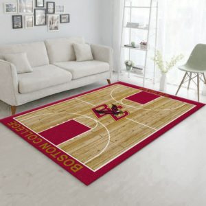 College Home Court Boston College Basketball Team Logo Area Rug Carpet