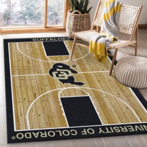 College Home Court Colorado Basketball Team Logo Area Rug
