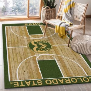 College Home Court Colorado State Basketball Team Logo Area Rug