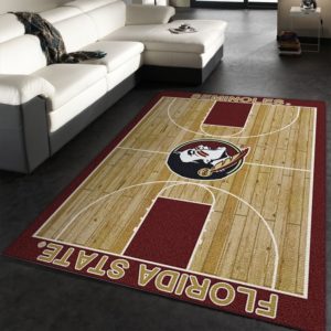 College Home Court Florida State Basketball Team Logo Area Rug