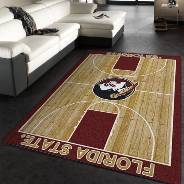 College Home Court Florida State Basketball Team Logo Area Rug