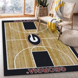College Home Court Georgia Basketball Team Logo Area Rug Carpet
