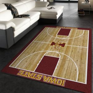 College Home Court Iowa State Basketball Team Logo Area Rug