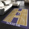 College Home Court Miami Basketball Team Logo Area Rug