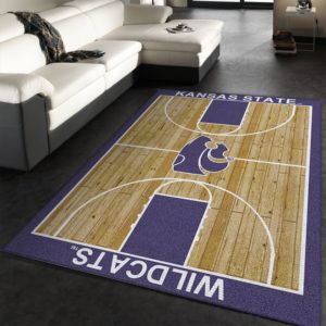 College Home Court Kansas State Basketball Team Logo Area Rug