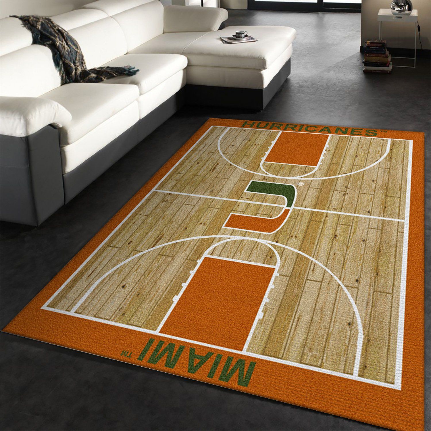 College Home Court Miami Basketball Team Logo Area Rug College Home Court Miami Basketball Team Logo Area Rug