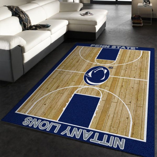 College Home Court Penn State Basketball Team Logo Area Rug