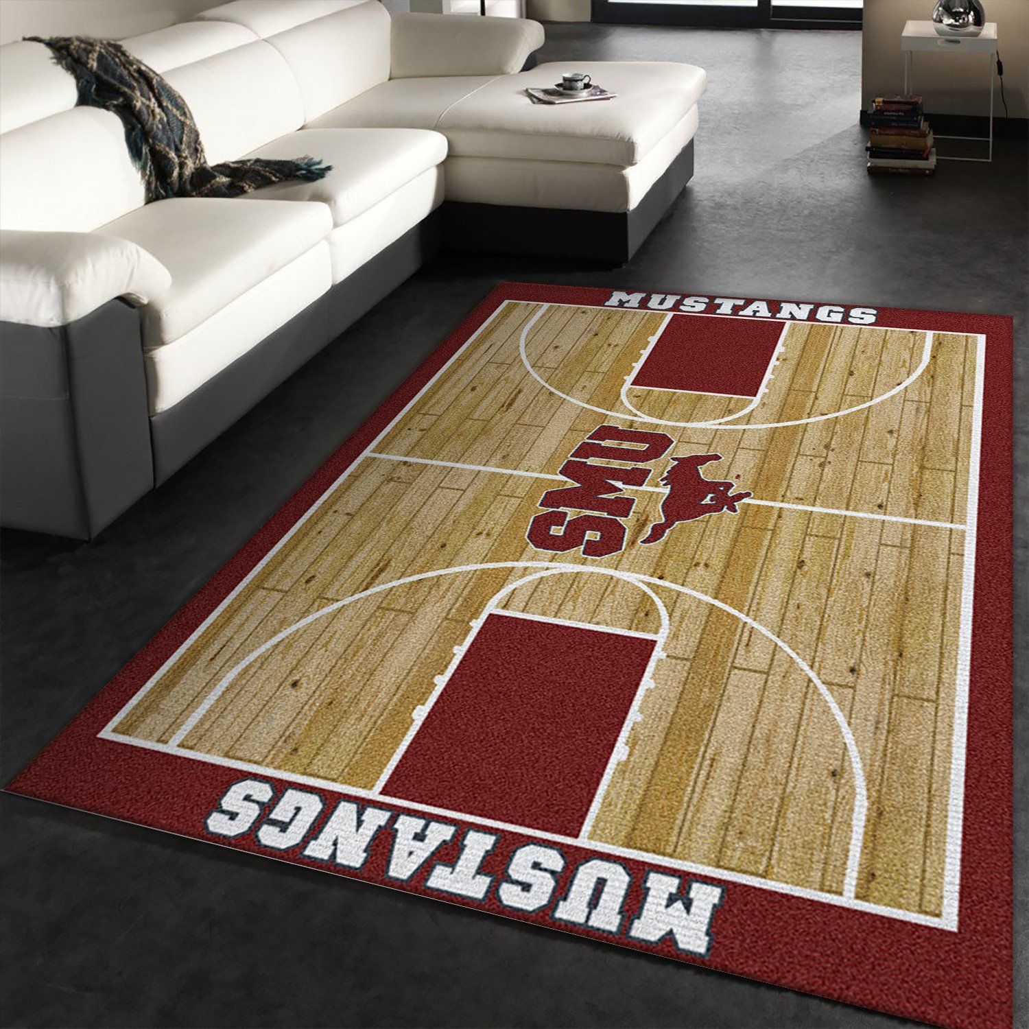 College Home Court Southern Methodist Basketball Team Logo Area Rug Carpet College Home Court Southern Methodist Basketball Team Logo Area Rug Carpet