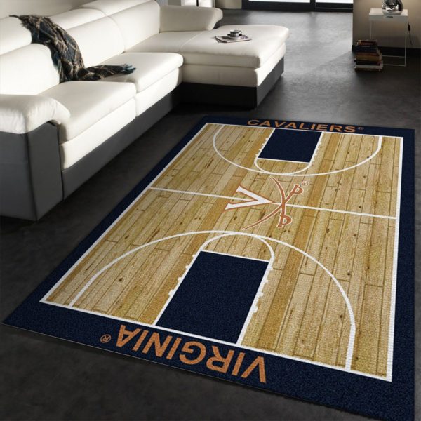College Home Court Virginia Basketball Team Logo Area Rug Carpet
