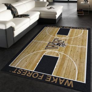College Home Court Wake Forrest Basketball Team Logo Area Rug Carpet