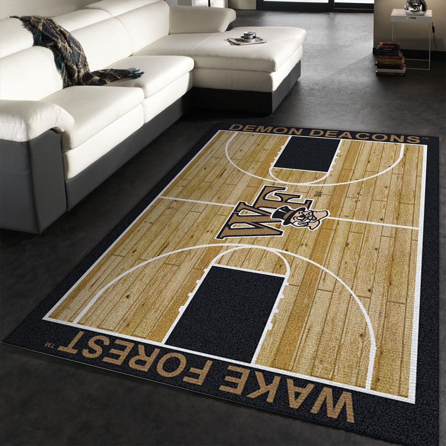 College Home Court Wake Forrest Basketball Team Logo Area Rug Carpet College Home Court Wake Forrest Basketball Team Logo Area Rug Carpet