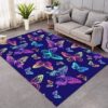 Colorful Butterflies Night Rug Home Decor