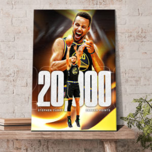 Congratulation Stephen Curry Golden State Warriors 20000 Career Points Poster Canvas