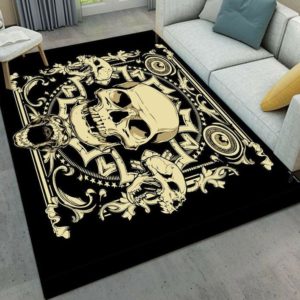 Cool Skull Rectangle Area Rug Carpet