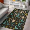 Money Pattern Black And White Rug For Living Room
