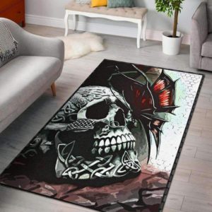 Deathly Wings Premium Skull Area Rug Carpet