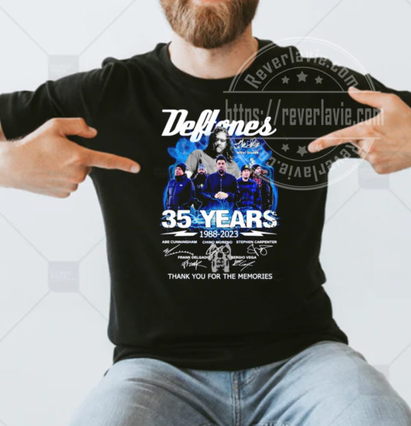 Deftones 35 Years 1988 2023 Signatures Thank You For The Memories T- shirt