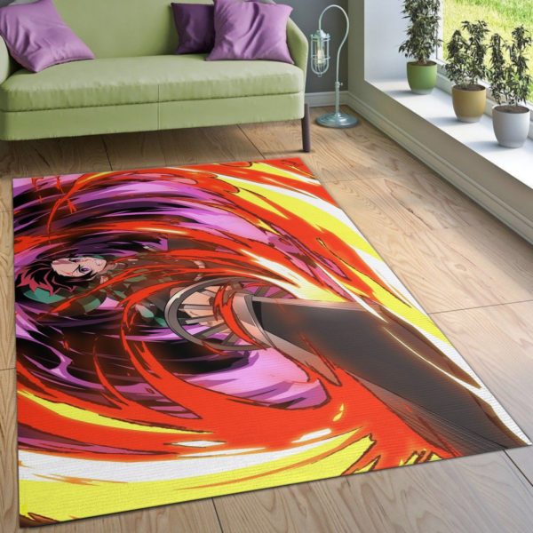 Demon Slayder Anime Area Rug Carpet For Living Room