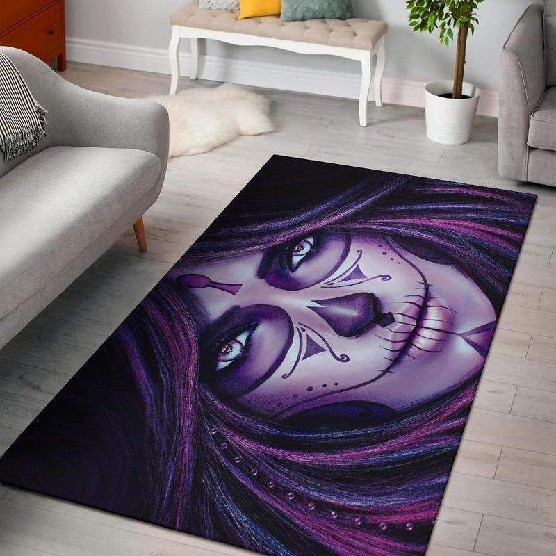 Dia de los Muertos Premium Skull Area Rug Carpet Dia de los Muertos Premium Skull Area Rug Carpet