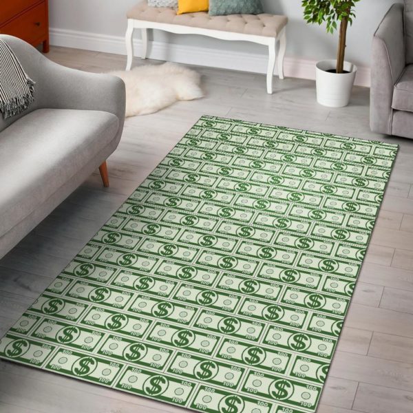 Dollar Money Pattern Art Area Rug Home Decor
