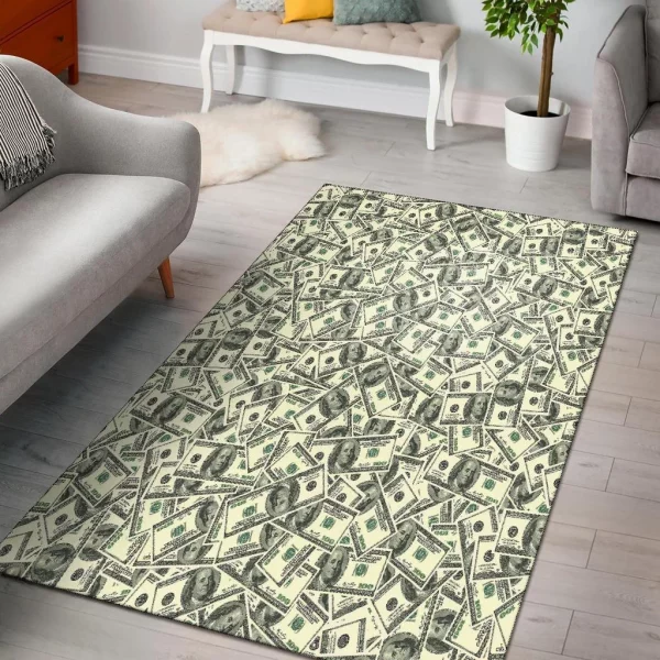 Dollar Pattern Money Rug Home Decor