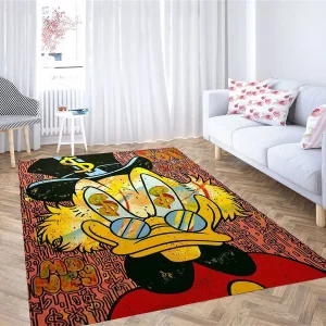 Donald Duck Face Money Rug Home Decor