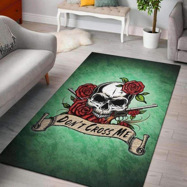 Don’t Cross Me Premium Skull Area Rug Carpet