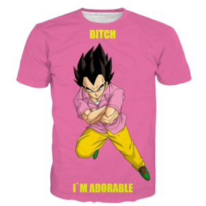 Dragon Ball Z Pink Vegeta Men Summer Fashion Dragonball Vegeta Pink T-Shirt