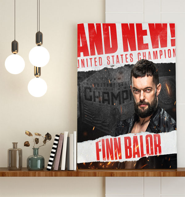 Finn Balor wins United States Championship on WWE Raw Poster Canvas