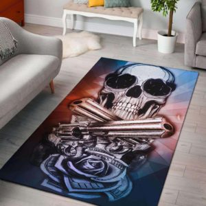 Fire Power Premium Skull Area Rug Carpet