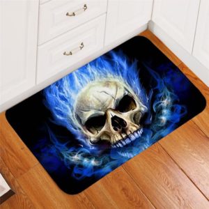 Flame Skull Area Rug Carpet For Bathroom