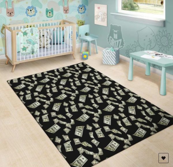 Flying US Dollar Money Rug Carpet