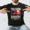 I Support Truckers Freedom Convoy 2022 I Support Truckers Usa And Canada Flag T-shirt