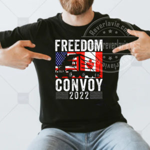 Freedom Convoy 2022 American Canadian Flag T-shirt