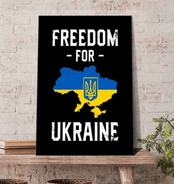 Freedom For Ukraine Map Poster Canvas