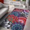 Hippie Peace Sign Mandala Rug Home Decor