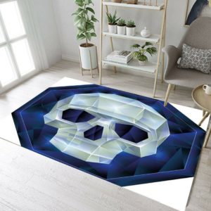 Geometric Halloween Skull Area Rug Carpet