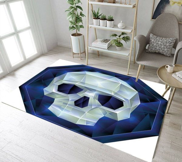 Geometric Halloween Skull Area Rug Carpet