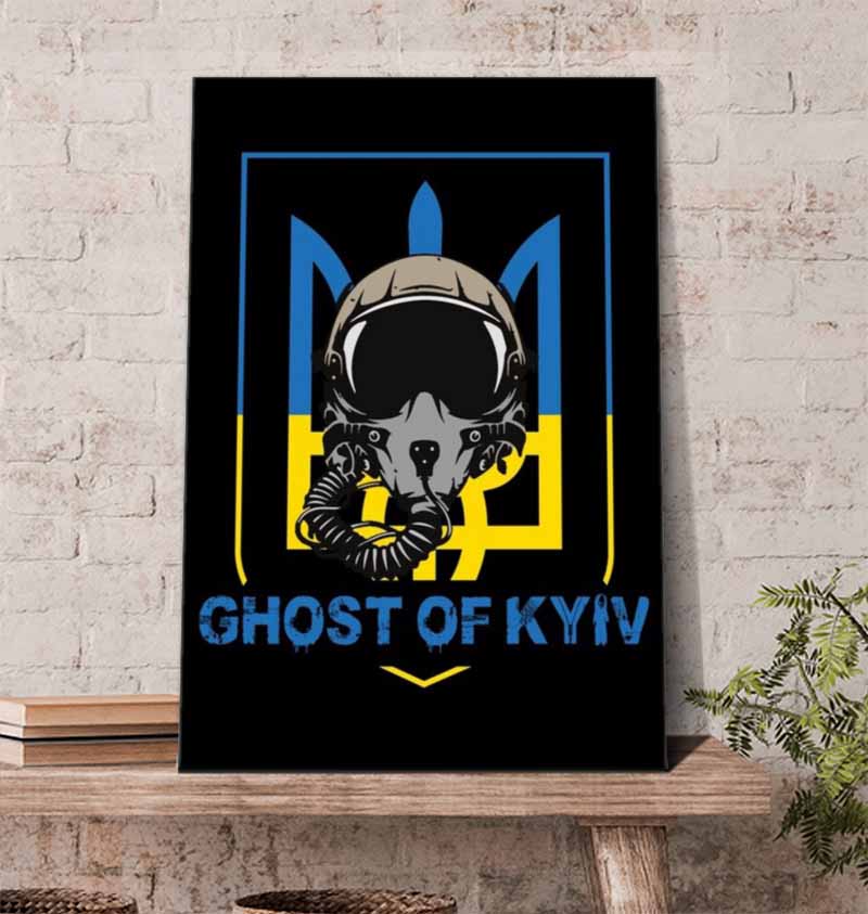 Ghost of Kyiv Slava Ukraini Poster Canvas Ghost of Kyiv Slava Ukraini Poster Canvas
