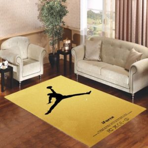 Gold Air Jordan Area Rug Carpet