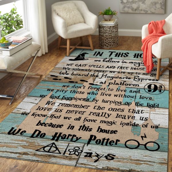 Harry Potter Quotes Area Rug Home Decor