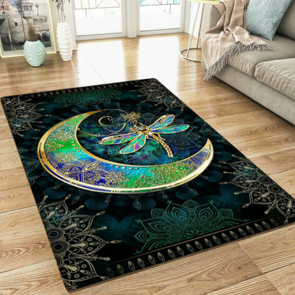 Hippie Dragonfly Mandala Rug For Living Room