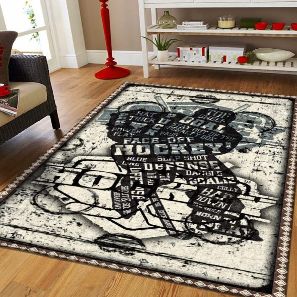 Hockey Area Rug Carpet For Living Room