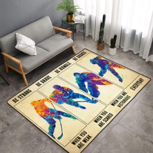 Hockey Player Area Rug Carpet