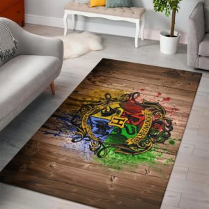 Hogwarts Wood Logo Harry Potter Rug Home Decor