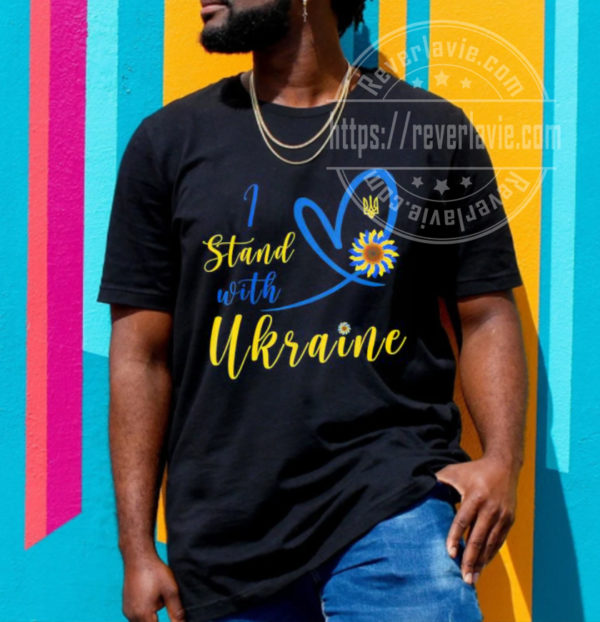 I Stand With Ukraine Heart Sunflower Flag Symbol Classic T-Shirt