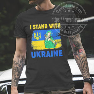 I Stand With Ukraine Saint Javelin Ukrainian Flag New Design T-Shirt