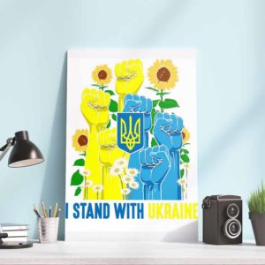 I Stand With Ukraine Sunflower Vintage Poster Canvas