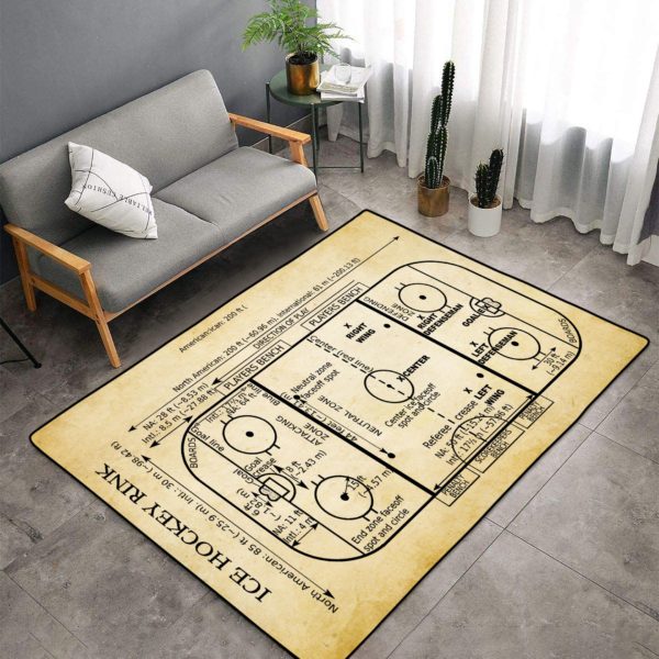 Ice Hockey Area Rug Carpet